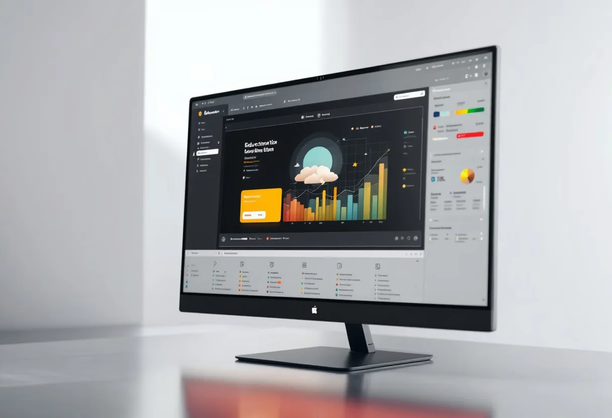 Analytics dashboard on a desktop monitor
